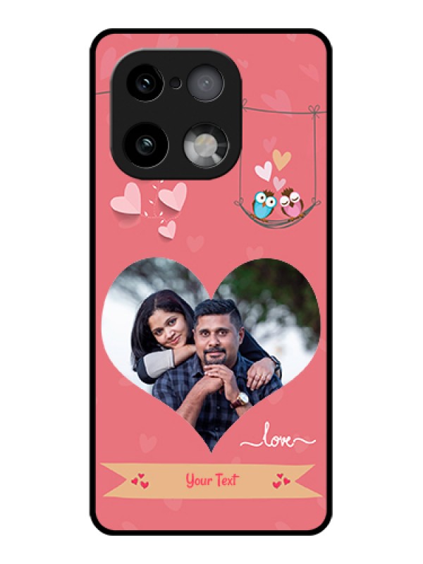 Custom Realme 16 Pro Plus 5G Custom Glass Phone Case - Peach Color Love Design