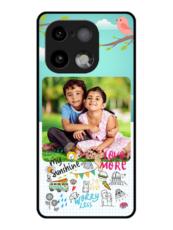 Custom Realme 16 Pro Plus 5G Custom Glass Phone Case - Doodle Love Design