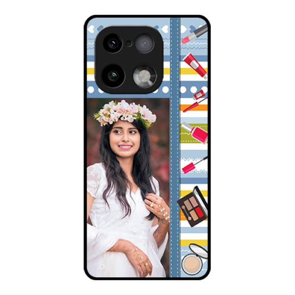 Realme 16 Pro Plus 5G Custom Glass Phone Case - Makeup Icons Design