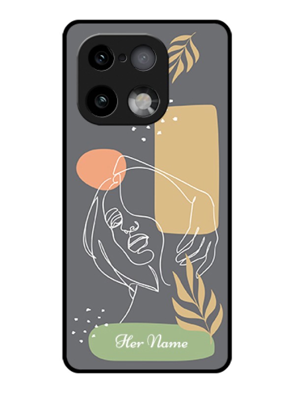 Custom Realme 16 Pro Plus 5G Custom Glass Phone Case - Gazing Woman Line Art Design