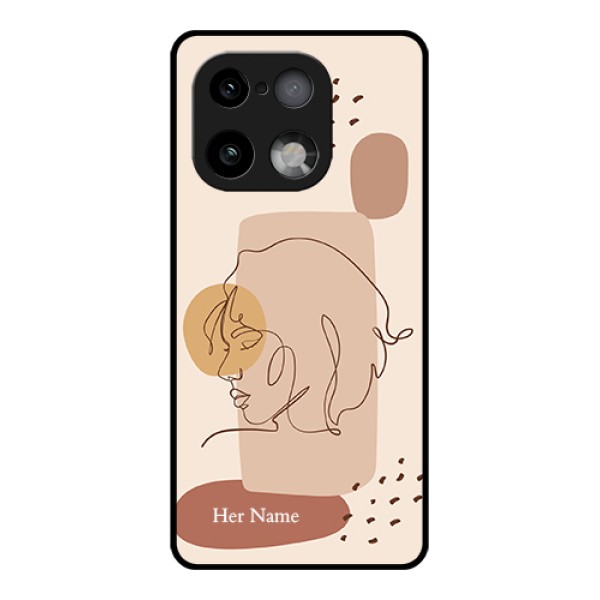 Realme 16 Pro Plus 5G Custom Glass Phone Case - Calm Woman Line Art Design Realme 16 Pro Plus 5G Custom Glass Phone Case - Calm Woman Line Art Design