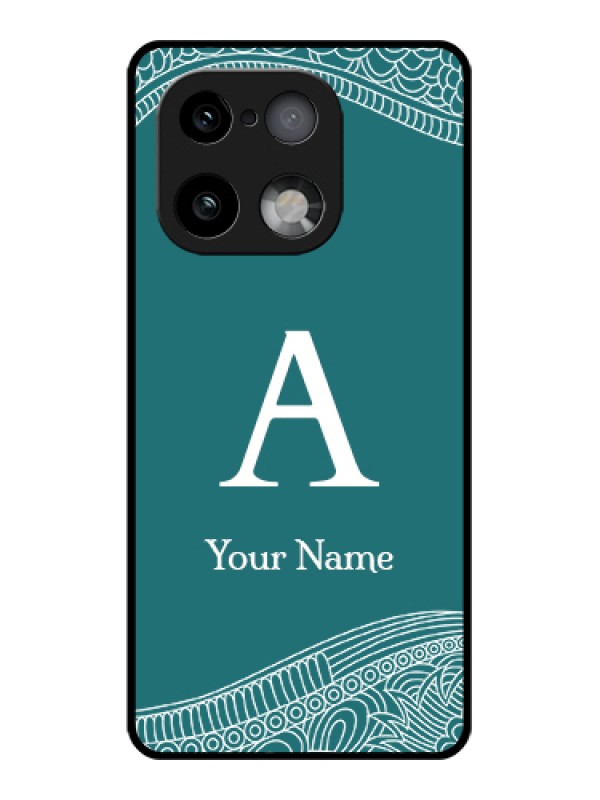 Custom Realme 16 Pro Plus 5G Custom Glass Phone Case - Line Art Pattern With Custom Name Design