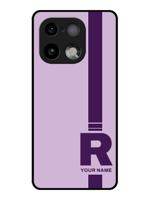 Custom Realme 16 Pro Plus 5G Custom Glass Phone Case - Simple Dual Tone Stripe With Name Design