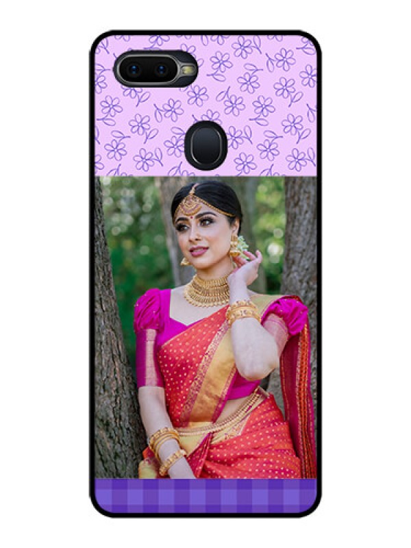 Custom Realme 2 Pro Custom Glass Phone Case  - Purple Floral Design