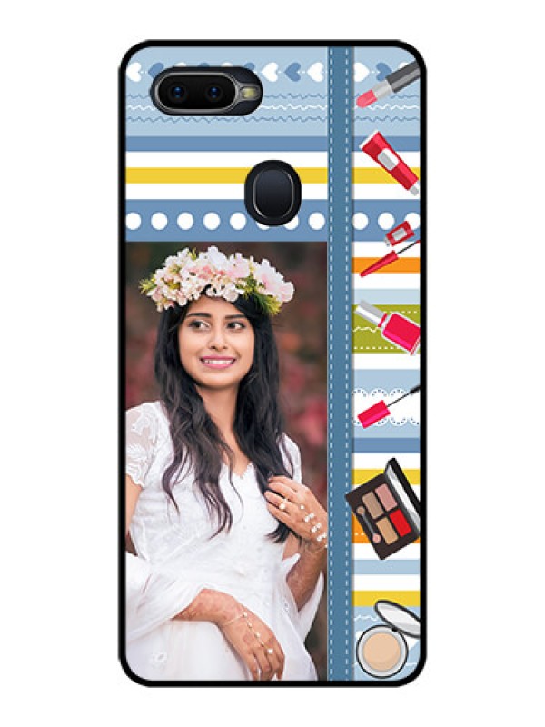 Custom Realme 2 Pro Personalized Glass Phone Case  - Makeup Icons Design