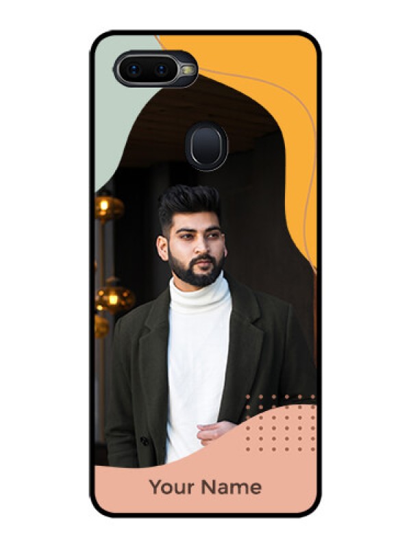 Custom Realme 2 Pro Personalized Glass Phone Case - Tri-coloured overlay design