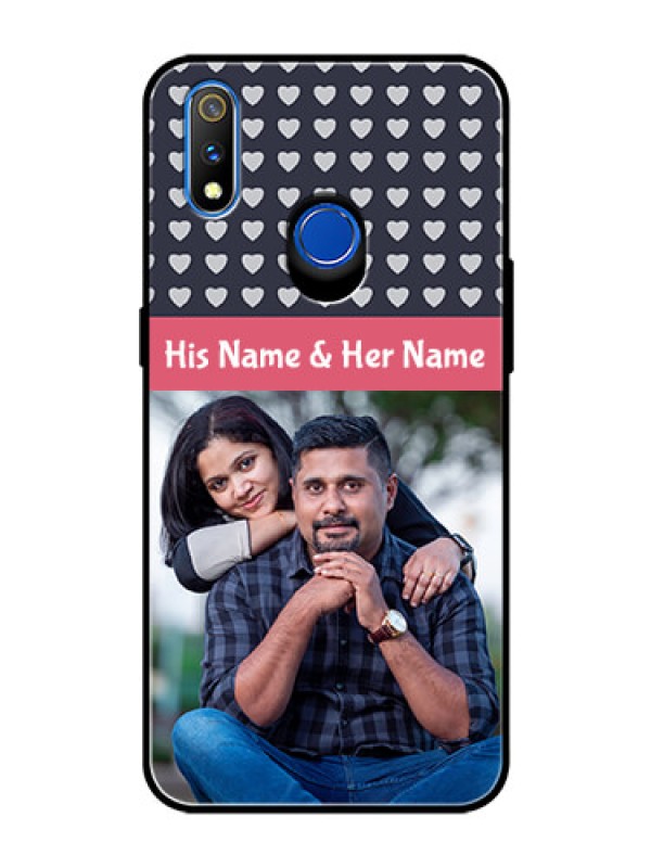 Custom Realme 3 Pro Custom Glass Mobile Case  - Love Symbols Design