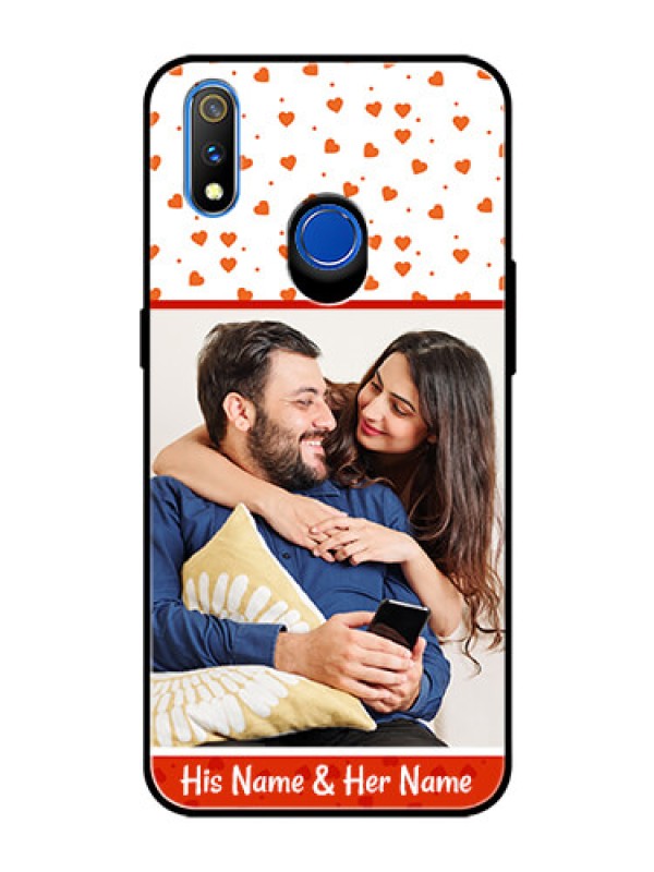 Custom Realme 3 Pro Custom Glass Phone Case  - Orange Love Symbol Design