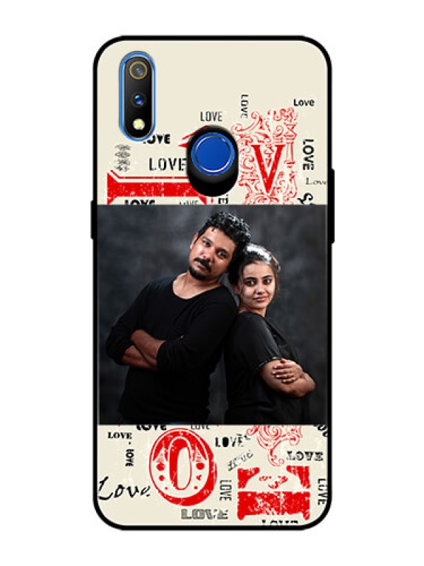 Custom Realme 3 Pro Photo Printing on Glass Case  - Trendy Love Design Case