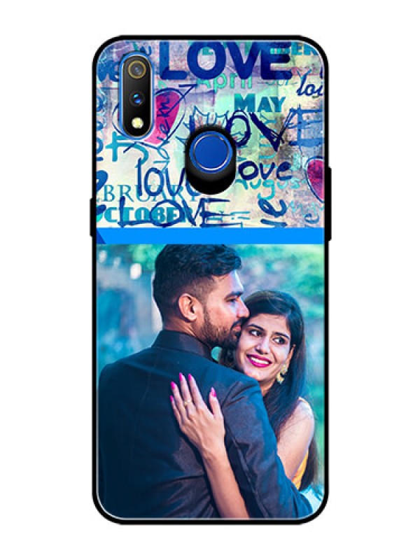 Custom Realme 3 Pro Custom Glass Mobile Case  - Colorful Love Design