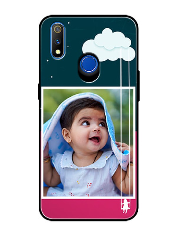 Custom Realme 3 Pro Custom Glass Phone Case  - Cute Girl with Cloud Design