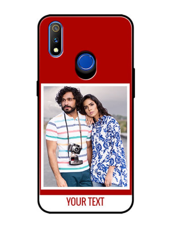 Custom Realme 3 Pro Personalized Glass Phone Case  - Simple Red Color Design