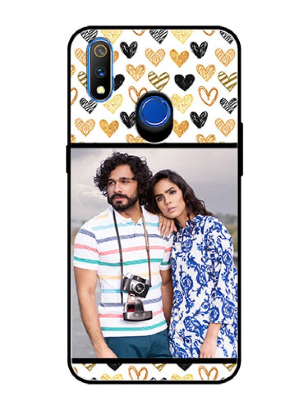 Custom Realme 3 Pro Photo Printing on Glass Case  - Love Symbol Design