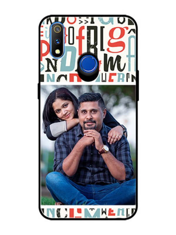 Custom Realme 3 Pro Personalized Glass Phone Case  - Alphabet Design