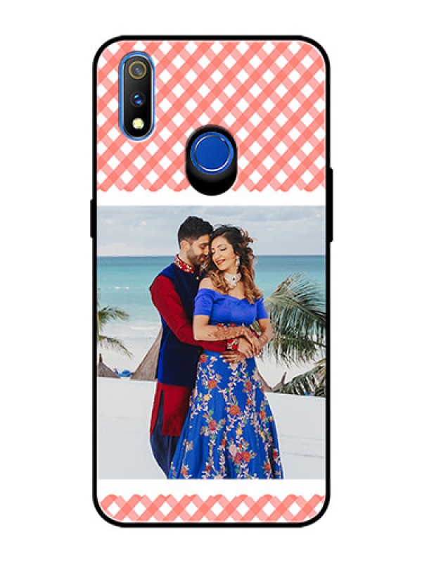 Custom Realme 3 Pro Personalized Glass Phone Case  - Pink Pattern Design
