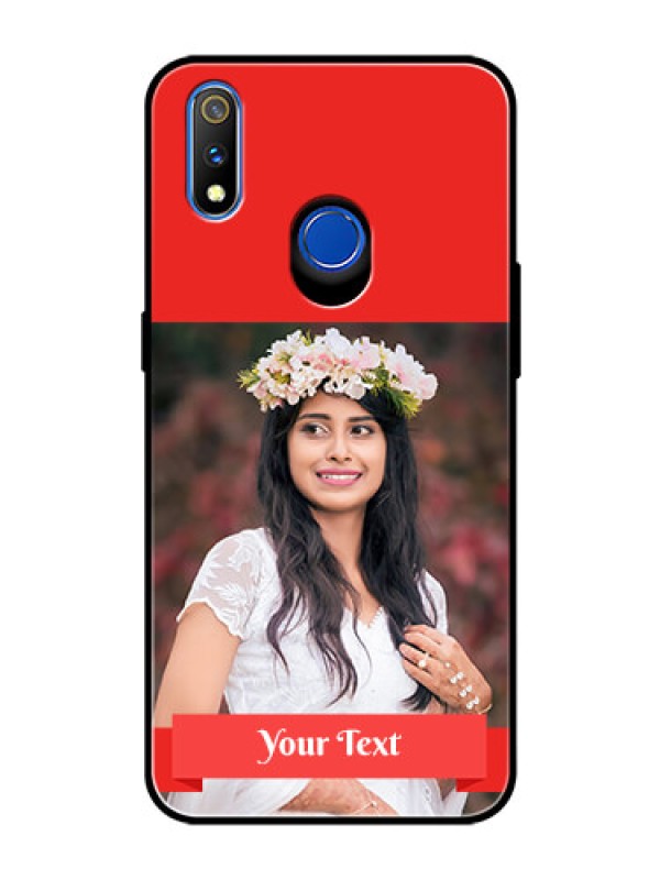 Custom Realme 3 Pro Custom Glass Phone Case  - Simple Red Color Design