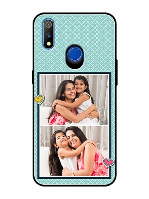 Custom Realme 3 Pro Custom Glass Phone Case  - 2 Image Holder with Pattern Design