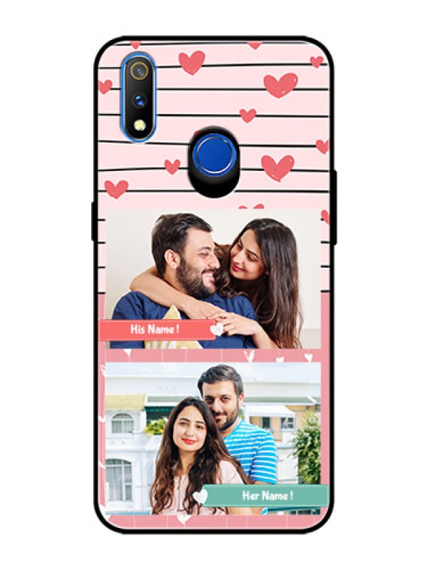 Custom Realme 3 Pro Custom Glass Mobile Case  - Photo with Heart Design