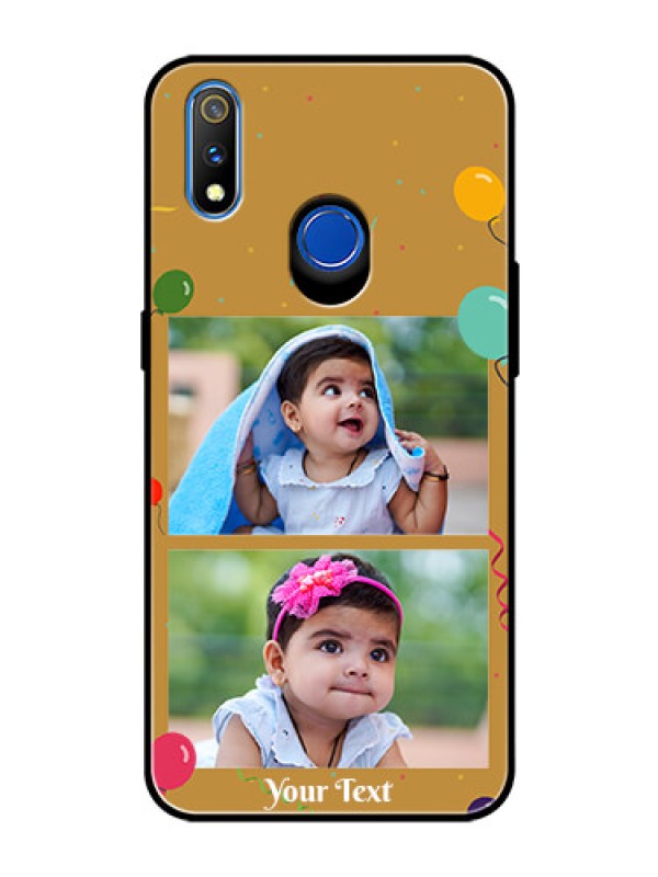 Custom Realme 3 Pro Personalized Glass Phone Case  - Image Holder with Birthday Celebrations Design