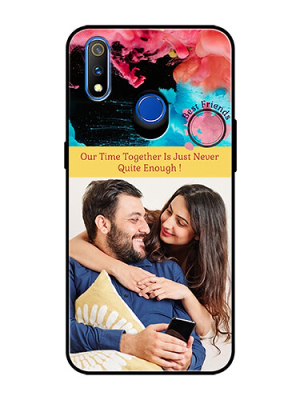 Custom Realme 3 Pro Custom Glass Mobile Case  - Quote with Acrylic Painting Design