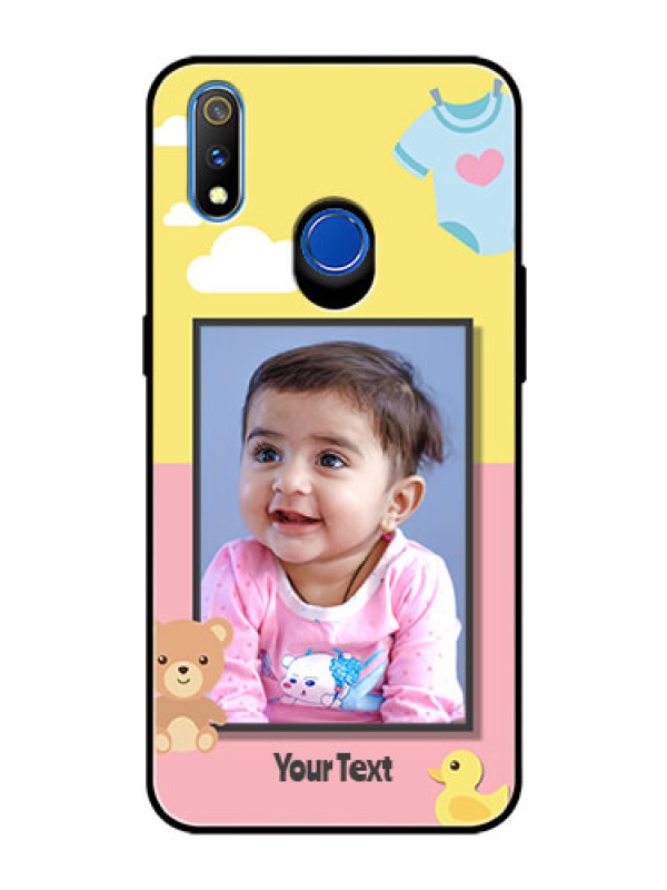 Custom Realme 3 Pro Photo Printing on Glass Case  - Kids 2 Color Design