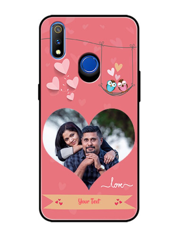 Custom Realme 3 Pro Personalized Glass Phone Case  - Peach Color Love Design 