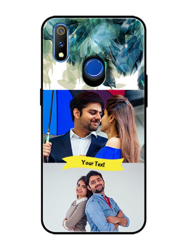 Custom Realme 3 Pro Personalized Glass Phone Case  - Image with Boho Peacock Feather Design