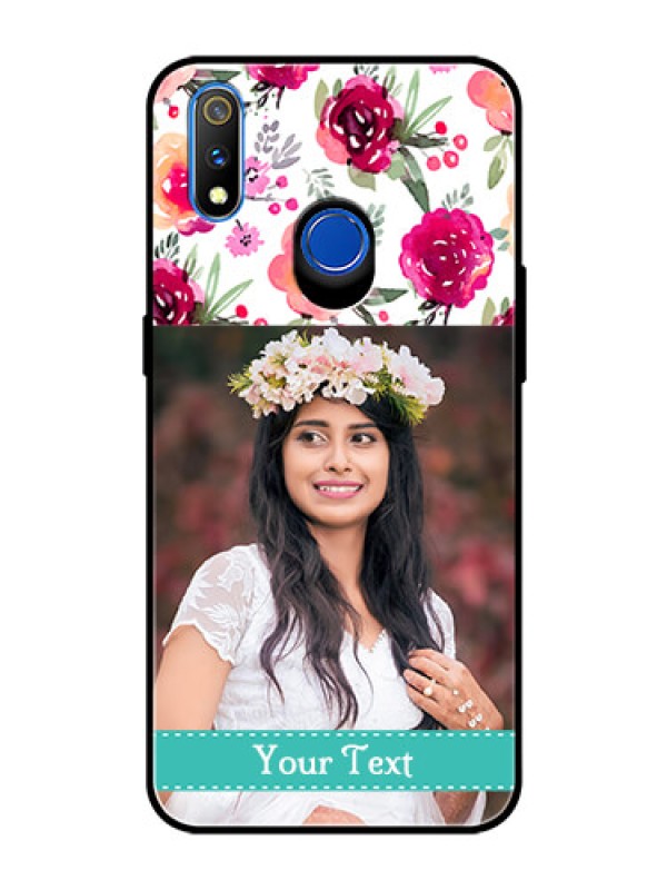 Custom Realme 3 Pro Custom Glass Phone Case  - Watercolor Floral Design