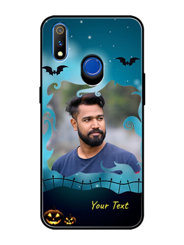 Custom Realme 3 Pro Custom Glass Phone Case  - Halloween frame design