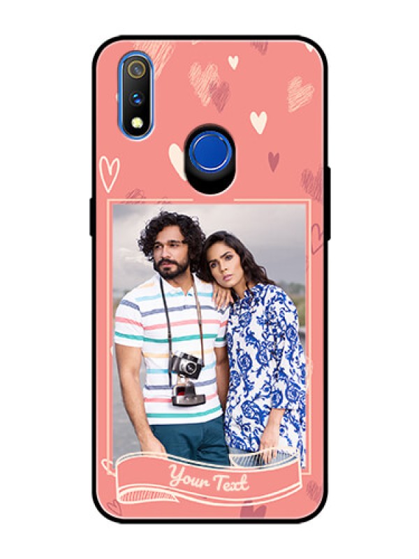 Custom Realme 3 Pro Custom Glass Phone Case  - Love doodle art Design