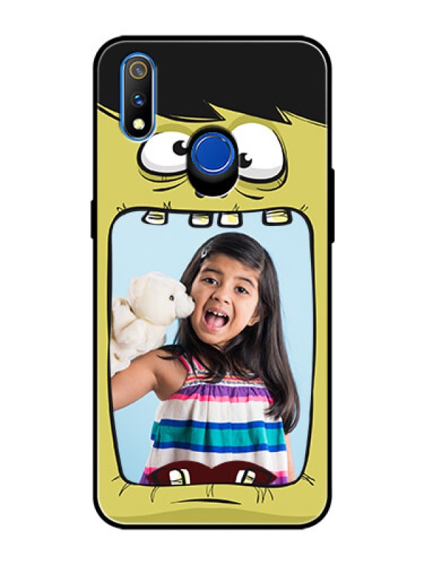Custom Realme 3 Pro Personalized Glass Phone Case  - Cartoon monster back case Design