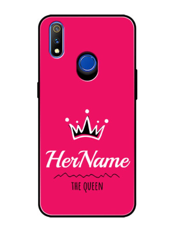 Custom Realme 3 Pro Glass Phone Case Queen with Name