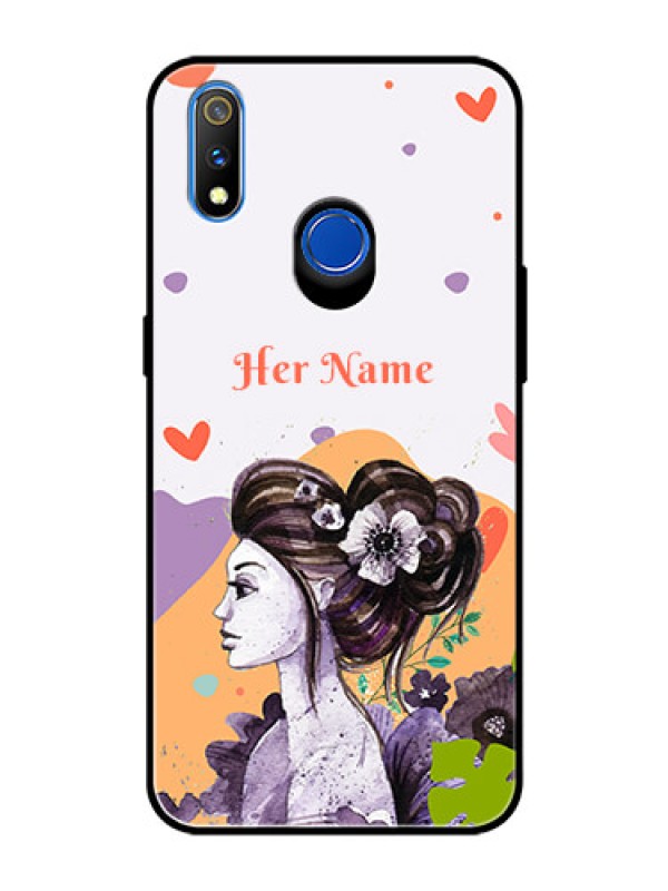 Custom Realme 3 Pro Personalized Glass Phone Case - Woman And Nature Design