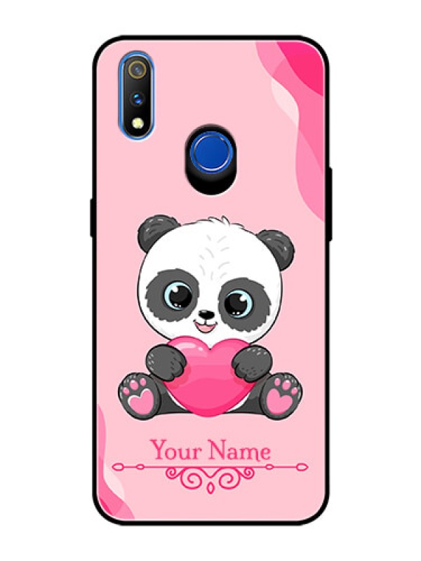 Custom Realme 3 Pro Custom Glass Mobile Case - Cute Panda Design