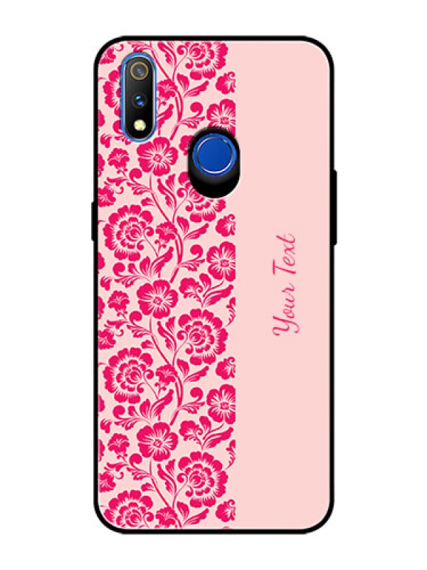 Custom Realme 3 Pro Custom Glass Phone Case - Attractive Floral Pattern Design