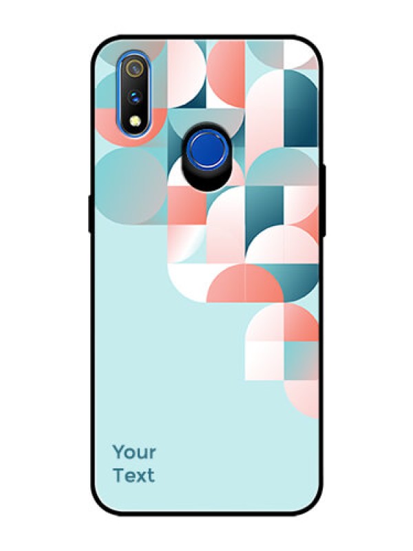 Custom Realme 3 Pro Custom Glass Phone Case - Stylish Semi-circle Pattern Design