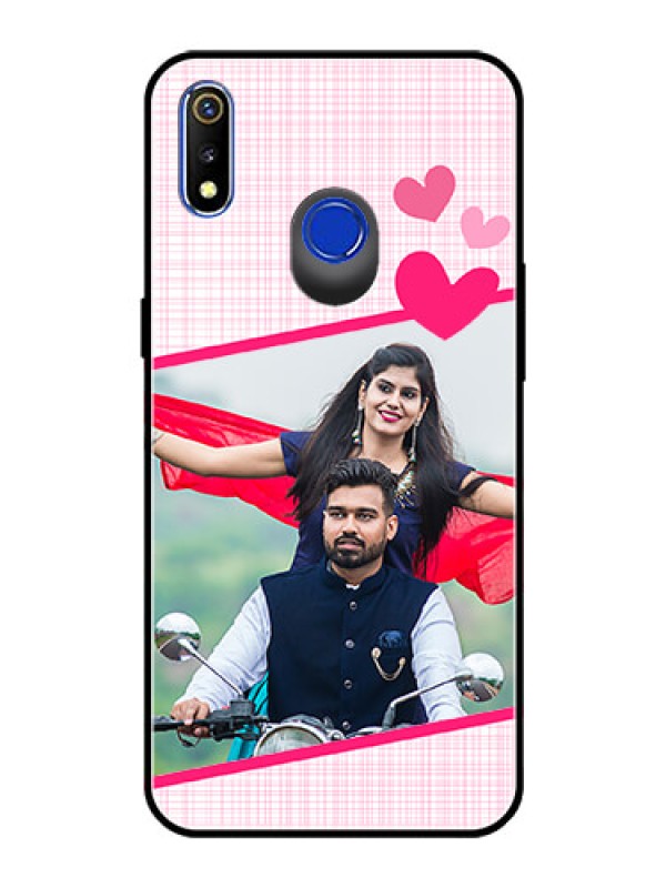 Custom Realme 3 Custom Glass Phone Case  - Love Shape Heart Design