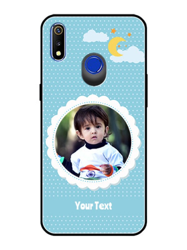 Custom Realme 3 Personalised Glass Phone Case  - Violet Pattern Design