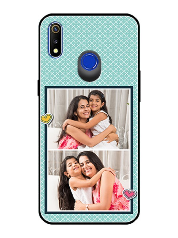 Custom Realme 3 Custom Glass Phone Case  - 2 Image Holder with Pattern Design