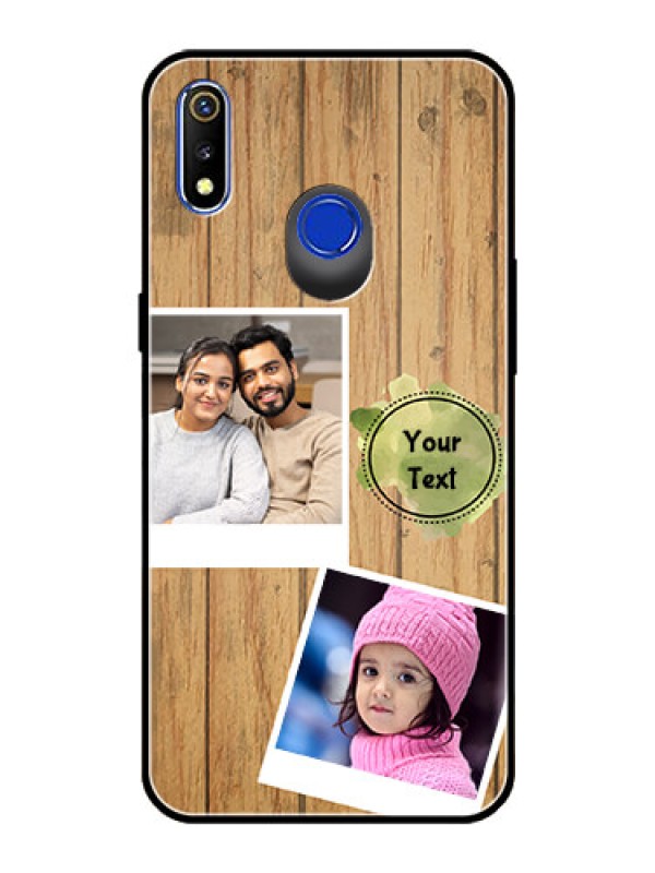Custom Realme 3 Custom Glass Phone Case  - Wooden Texture Design
