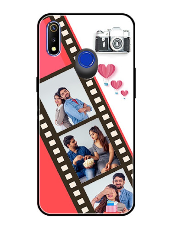Custom Realme 3 Personalized Glass Phone Case  - 3 Image Holder with Film Reel