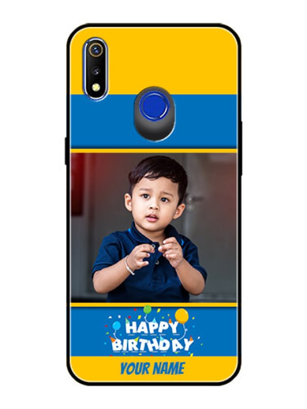 Custom Realme 3 Custom Glass Mobile Case  - Birthday Wishes Design