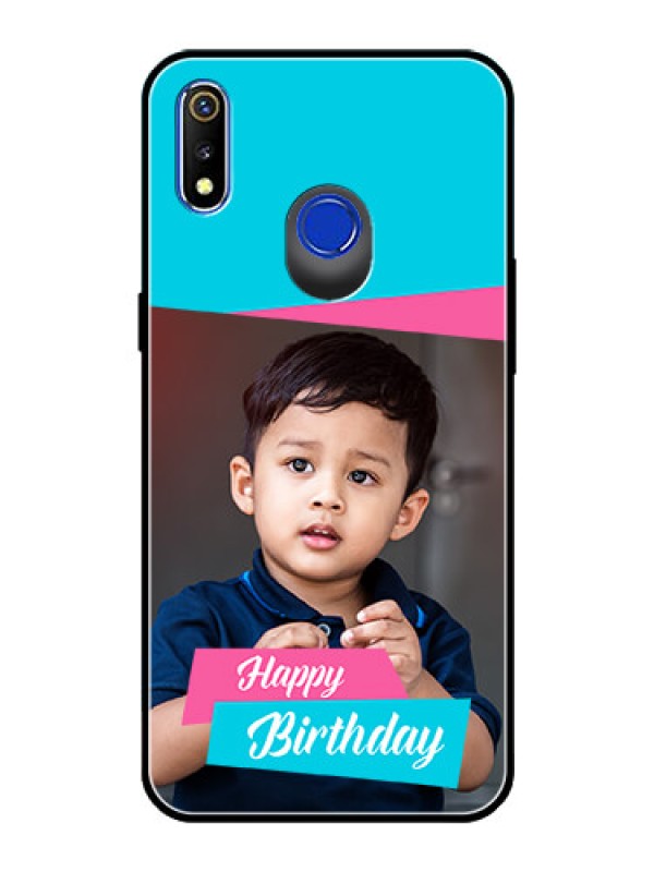 Custom Realme 3 Personalized Glass Phone Case  - Image Holder with 2 Color Design