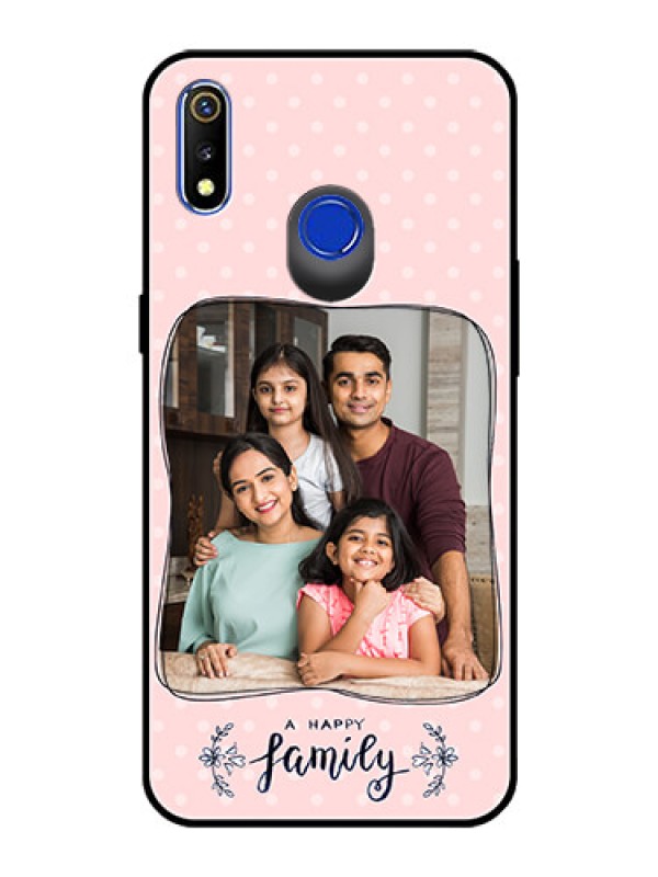 Custom Realme 3 Custom Glass Phone Case  - Family with Dots Design