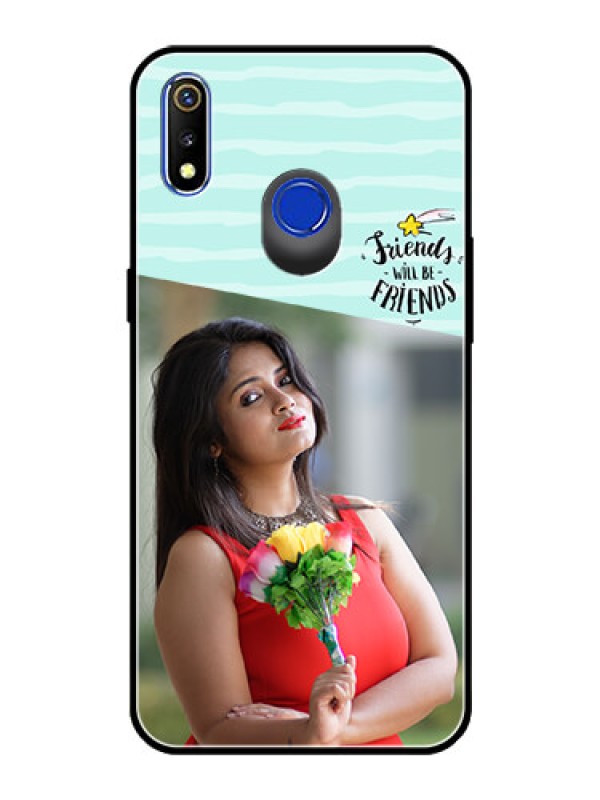Custom Realme 3 Custom Glass Phone Case  - Friends Picture Icon Design