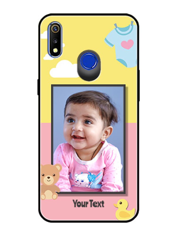 Custom Realme 3 Photo Printing on Glass Case  - Kids 2 Color Design