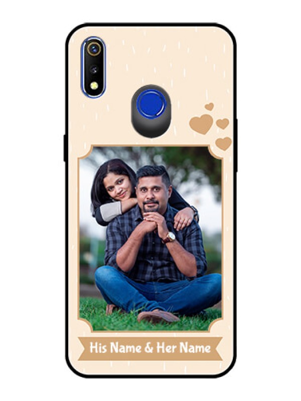 Custom Realme 3 Custom Glass Phone Case  - with confetti love design 
