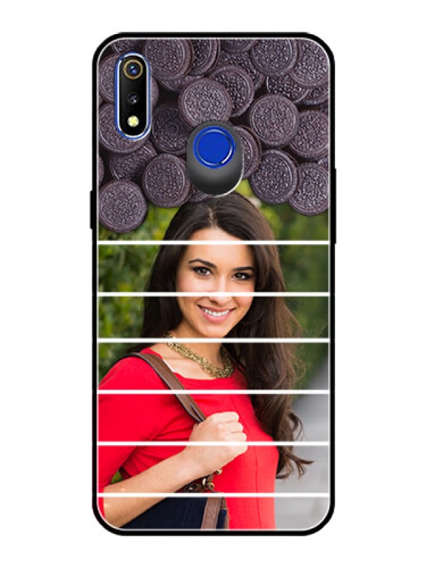 Custom Realme 3 Custom Glass Phone Case  - with Oreo Biscuit Design
