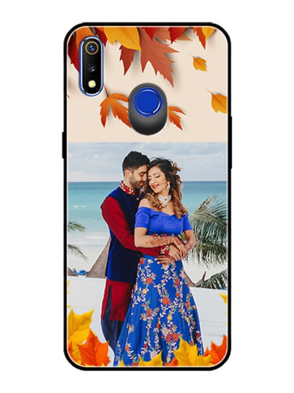 Custom Realme 3 Photo Printing on Glass Case  - Autumn Maple Leaves Design