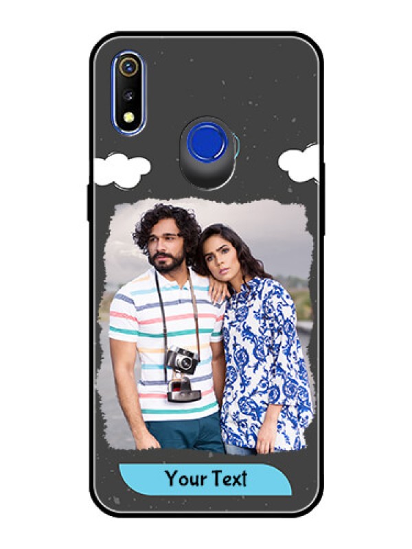 Custom Realme 3 Custom Glass Phone Case  - Splashes with love doodles Design